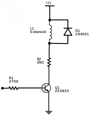 2D Plotter pen solenoid driver.