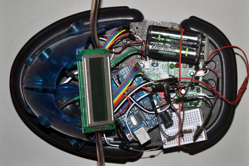 Cybot fitted with Arduino controller and LCD display