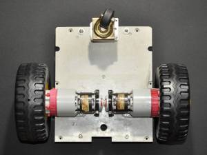 Mounting standoffs, motors, and wheels - underside